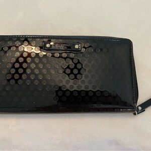 Kate Spade shiny polka dots black wallet
